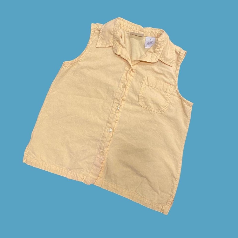 Vintage 90s Erica & Co. Yellow Button Up Tank Top 🔥